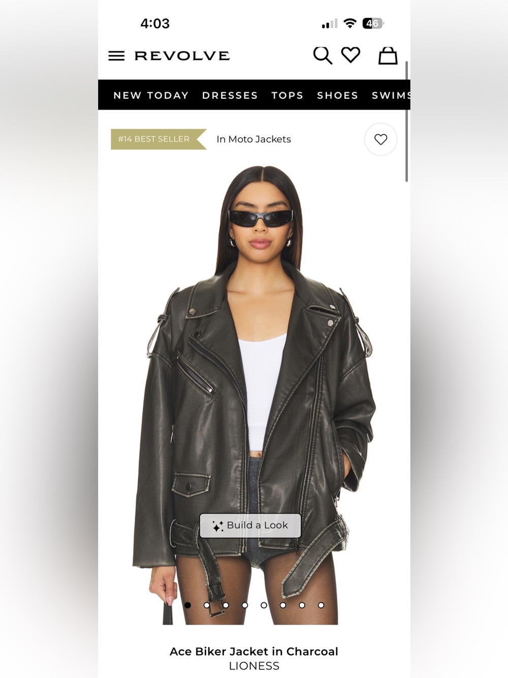 Lioness Ace Biker Jacket in Charcoal – Size L